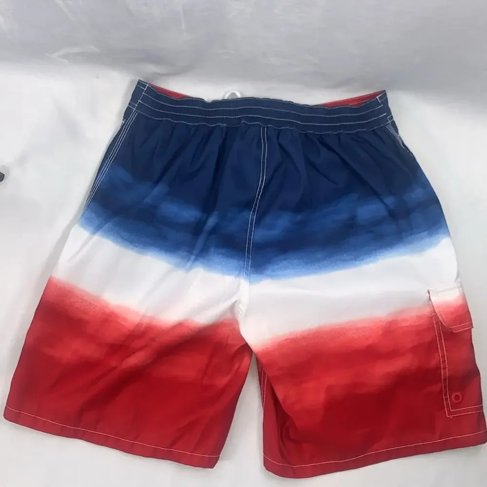 Board Shorts Swim Mesh Liner Red White Blue Polo‎ Ralph Lauren Men's Size Medium